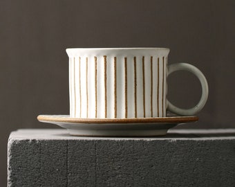 Ensemble de tasses à thé et soucoupes en céramique faites main en céramique, coffret cadeau de tasses en terre cuite, 3 options de couleurs Accessoires thé/café
