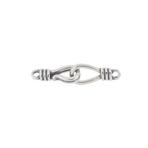 Sterling Silver Necklace Bracelet Hook & Eye Fish Clasp, Oxidized Silver
