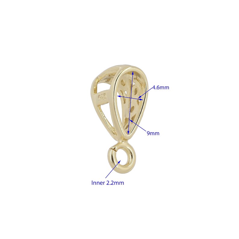 Interlocking Filigree Slider 1PC Sterling Silver Filigree Openwork Pendant Bail Slider With Heavy ...