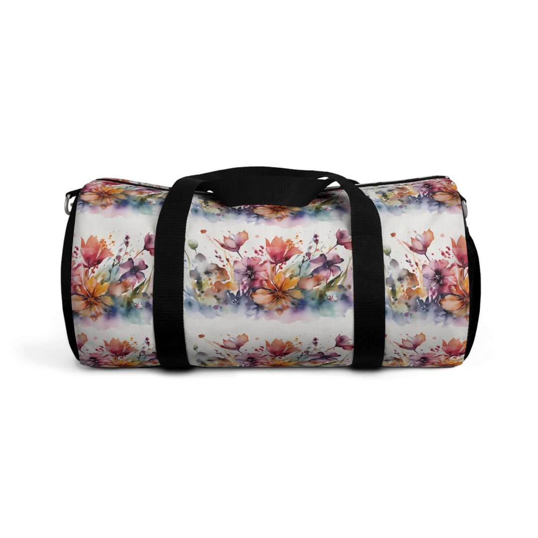 Watercolor Floral Duffel Bag / Floral Bag / Flower Travel Bag Etsy