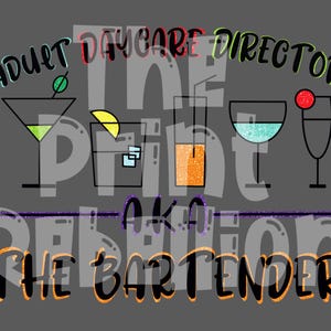 Erwachsener Kindergarten-Direktor PNG, Barkeeper, Barkeeper, Bar, Lustig, Trinken, Shirt, Tasse