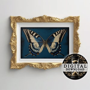 Vintage Butterfly Print | Butterfly Wall Art | Antique Print | Butterfly Wall Decor | Digital DOWNLOAD | Printable Art | Rustic Home Decor