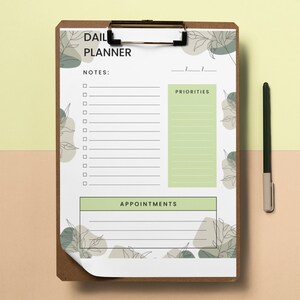 Daily planner, Set goals, To do List, Lifestyle, Easy print, Appointments,