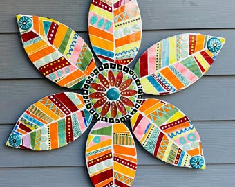 BIG, bold & beautuful mosaic flower.  (27")