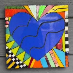 Happy blue  heart  Mosaic