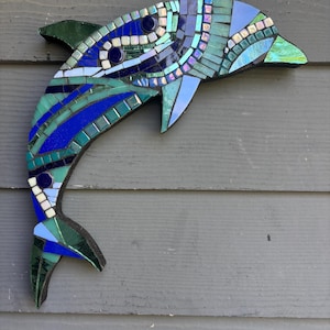Diamond dolphin mosaic. 14&quot;