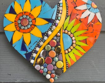 Mosaik wunderliches Herz 23 cm
