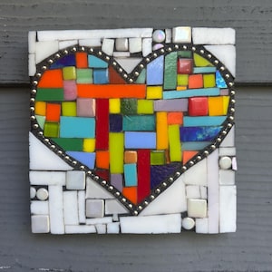 Rainbow heart mini  Mosaic 5&quot;