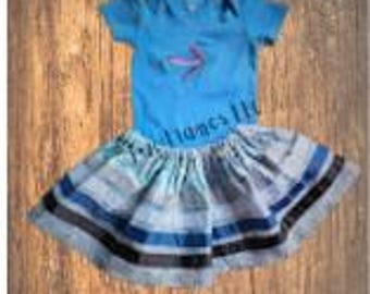 Baby Ribbon Skirt Dress 3-6 Months: Blue Dragonfly