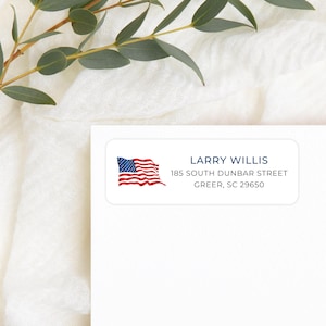 Personalized Address Labels With US Flag Background – Custom Labels For Mail & Packages