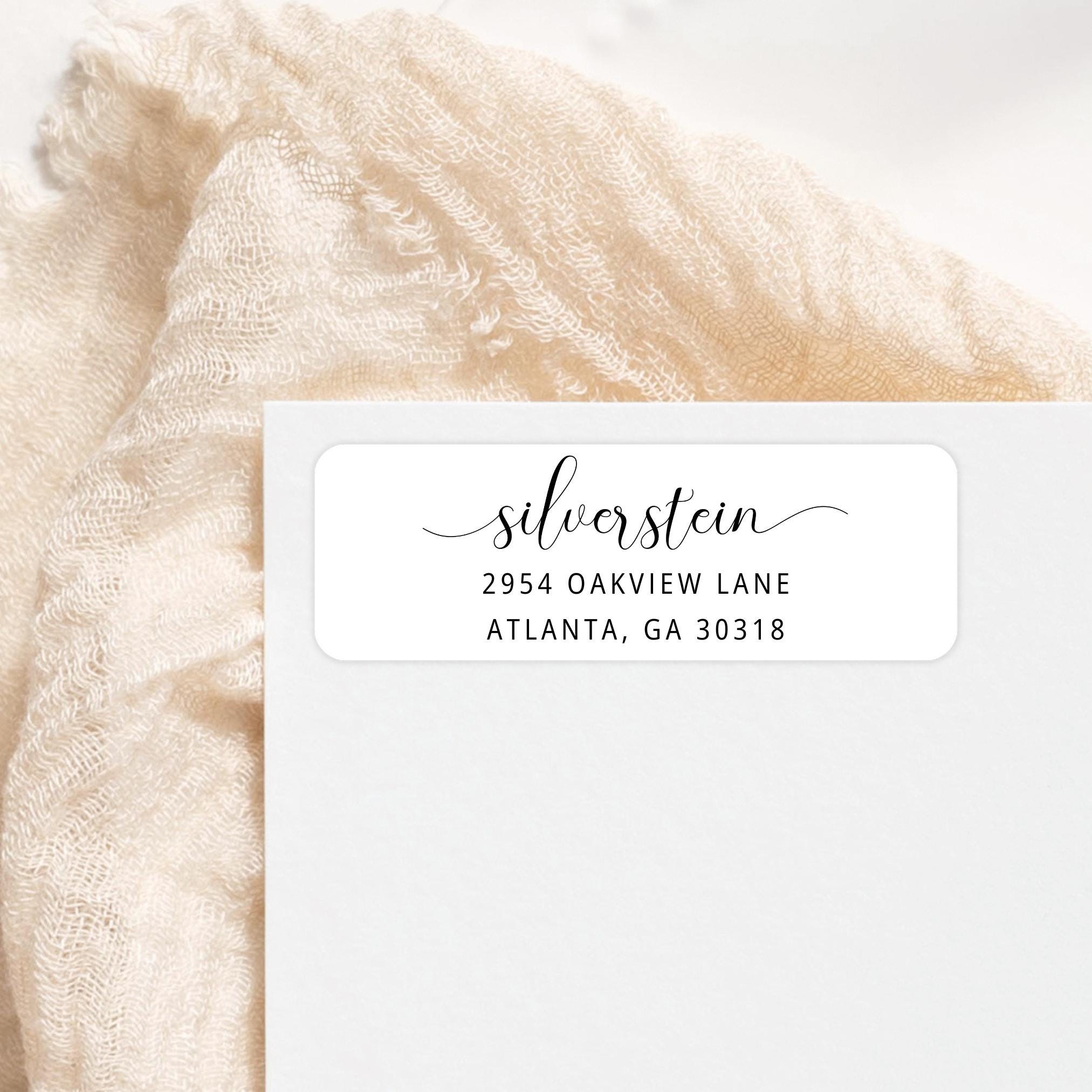 Address Label Cursive Modern Script Return Address Labels With Beautiful Calligraphy ...
