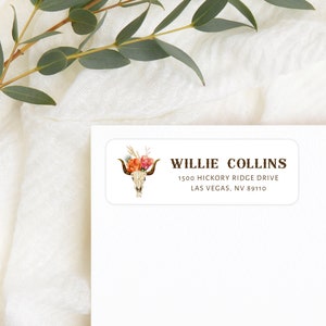 Wild West Return Address Labels, Personalized Self - Adhesive Return Address Stickers, Custom Set of 30 Address Labels
