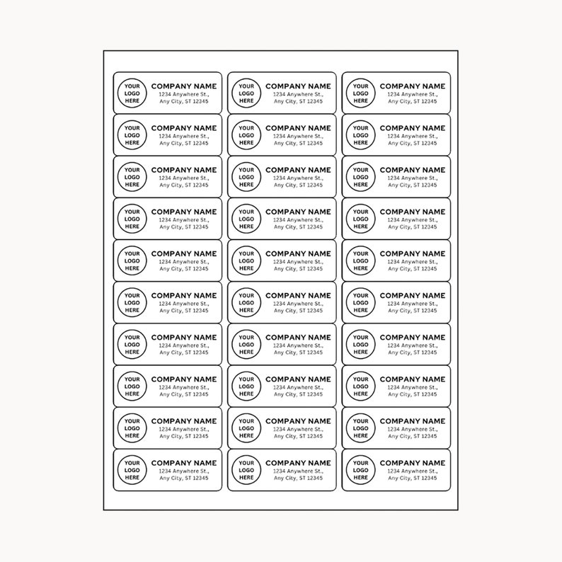 Custom Printed With Your Logo Business Return Address Labels, Self