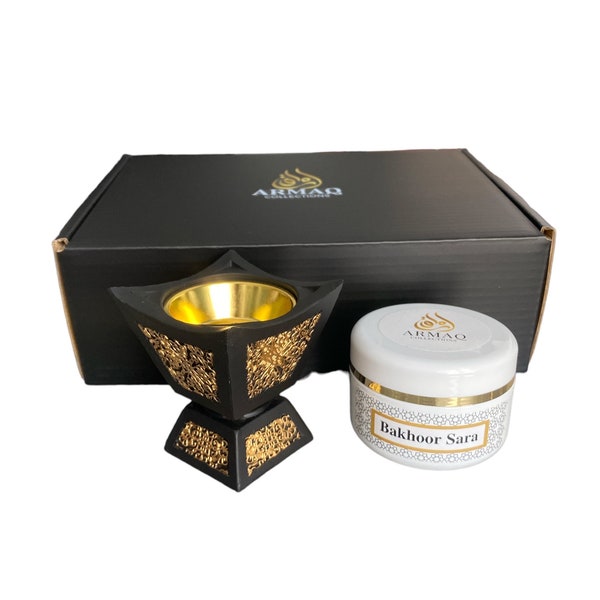 Bakhoor & Incense Burner Gift Set | Bakhoor Sara | Aabian Oud | Home Fragrance | Air Freshener | Eid Gift