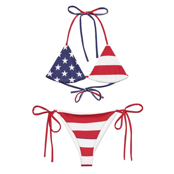 Mutande Boxer A Stringa G-String Uomo - Bandiera USA Strisce - Biancheria Intima Americana