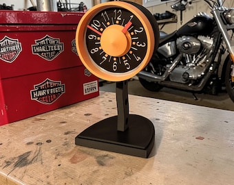 Vintage Speedometer Desk Clock | Retro Gauge Clock | Garage Decor | Man Cave Gift | Motorcycle Car Enthusiast Gift | Industrial Style Clock