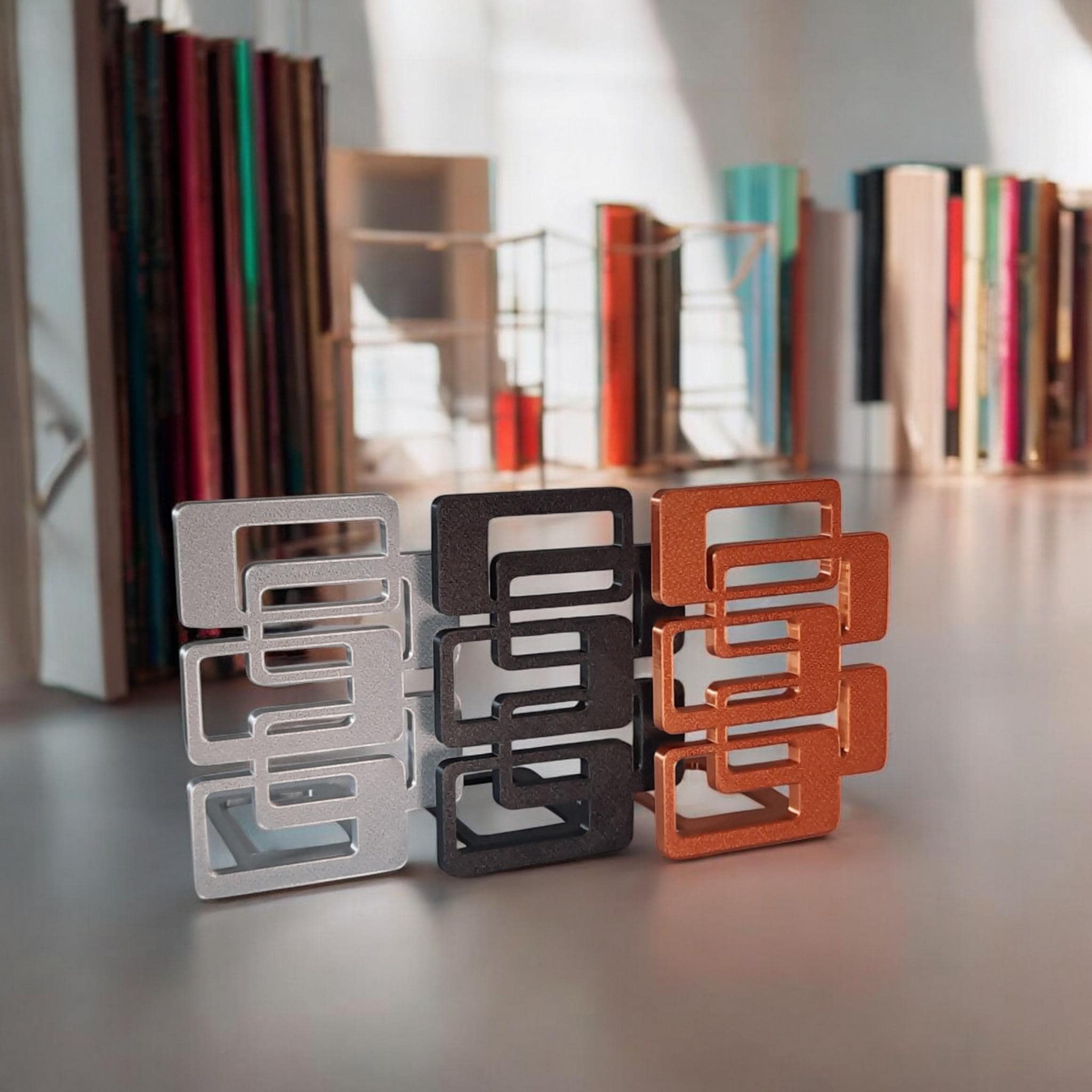Retro Bookends in Mid Century Modern Style | Decorative Atomic Age Vintage Decor | MCM Style | Minimalist Book Ends | Home Office Gift
