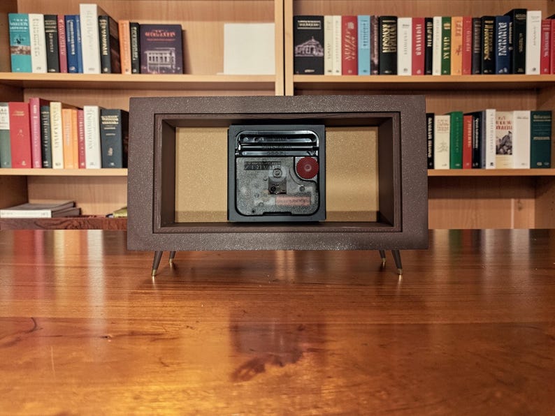 Mid Century Modern Desk Clock – Retro Table Clock – Vintage Inspired Mantel Clock – MCM Decor – Atomic Era Clock image 7