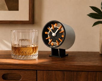 Mid Century Modern Desk Clock | Modern Table Clock | Retro Office Decor | Geometric Shelf Clock | Unique Desk Clock