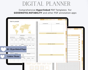 80+ Page Undated Digital Planner, Goodnotes Planner, iPad Planner, Notability Planner, Lifestyle, Fitness, Wellness, Finance, Daily Planner