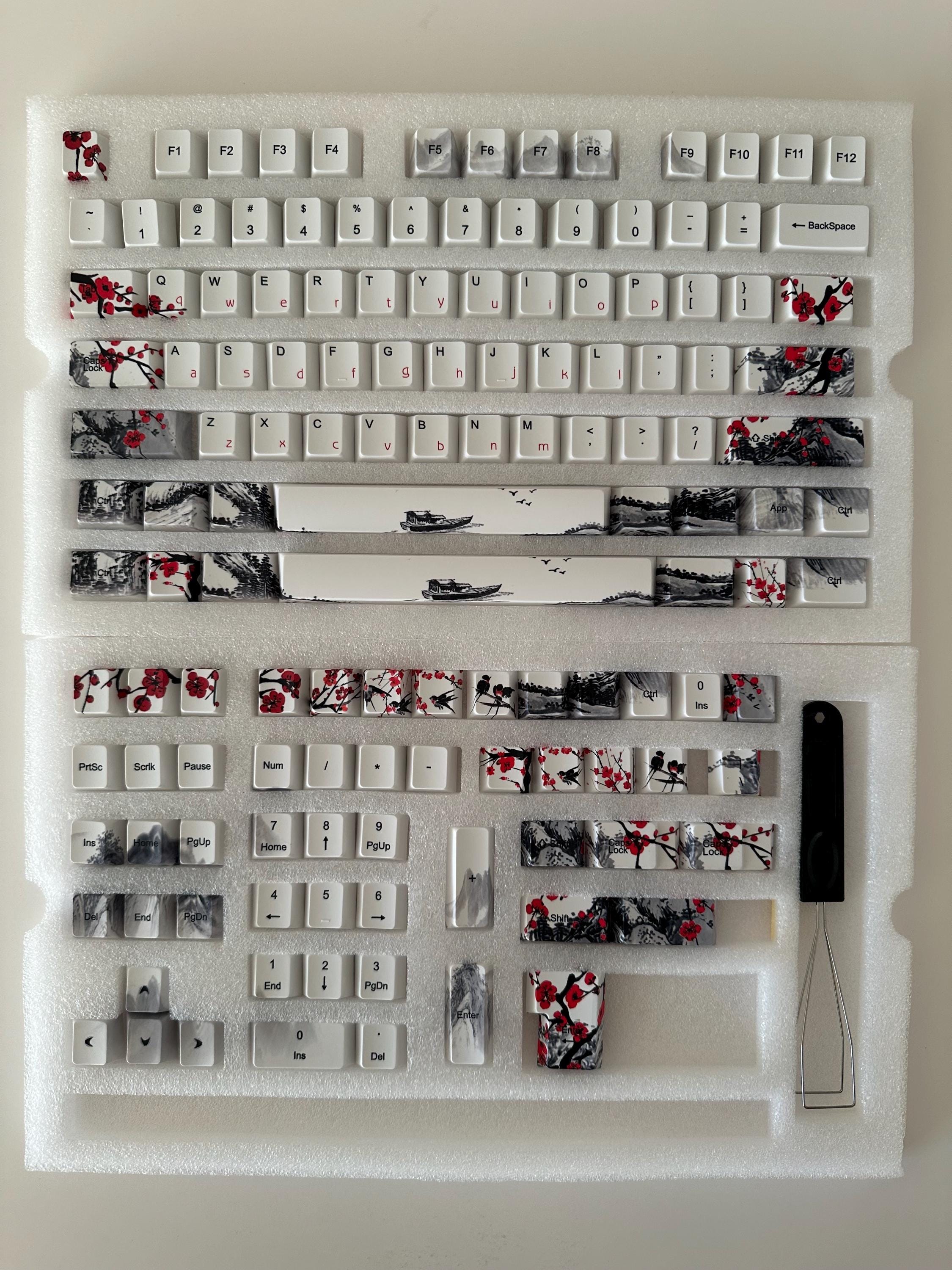 桜桜日本語キーキャップセット：フランス語、日本語、ドイツ語、Cherry