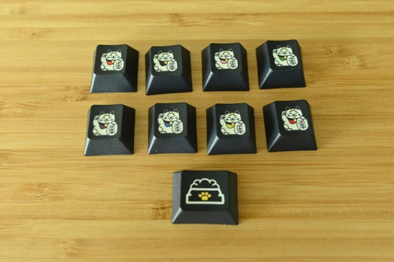 Black Backlit Side Print Shine Through Keycap Set for