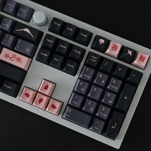 Night Sakura Japanese Theme Keycap Set for Mechanical Keyboard | 136 / 148 keys | Cherry Profile | MX Switch Type | PBT Material