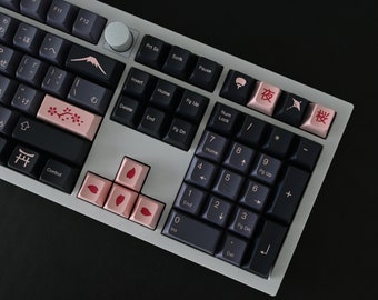 Night Sakura Japanese Theme Keycap Set: Cherry Profile, PBT