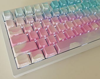 Fairy Sky Dream Clouds Theme Backlit Side Print Keycap Set for Mechanical Keyboard | 130 keys | Cherry Profile | MX Switches | PBT Material