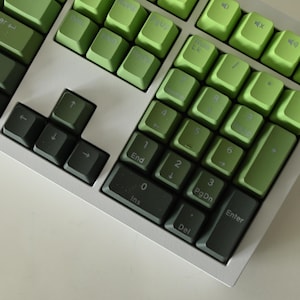 バックライト付き抹茶グリーングラデーションキーキャップセット：OEMプロファイル、PBT 画像 9
