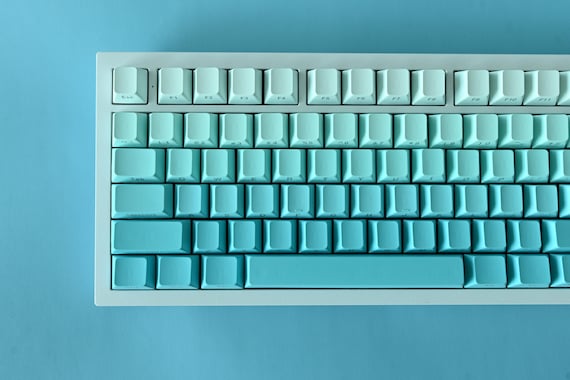 Turquoise Blue Gradient Side Print Keycap Set for Mechanical Turquoise Blue Gradient Side Print Keycap Set for Mechanical