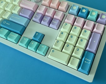 Pastel Sky Keycap Set: Unicorn Dream Theme, Cherry Profile, PBT
