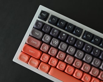 Orange Black Gradient Autumn Sunset Keycap Set: MOA Profile, PBT