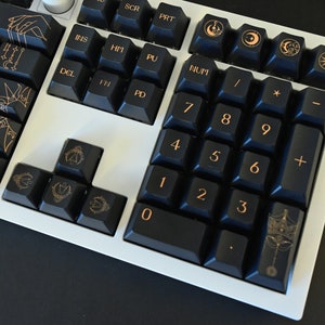 Starry Dark Night Sky Astronomy Theme Keycap Set for Mechanical Keyboard | 173 keys | Cherry Profile | MX Switch Style | PBT