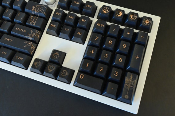 Starry Dark Night Sky Astronomy Theme Keycap Set: Cherry Profile