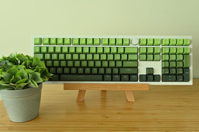 バックライト付き抹茶グリーングラデーションキーキャップセット：OEMプロファイル、PBT 画像 4
