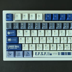 Set di tasti con tema anime giapponese Mecha Robot per tastiera meccanica / 136 tasti / Profilo Cherry / Tipo di interruttore MX / Materiale PBT