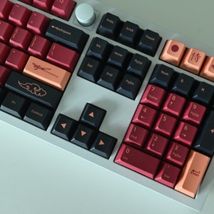 Red Ninja Japanese Theme Keycap Set for Mechanical Keyboard | 151 keys | Cherry Profile | MX Switch Type | PBT Material