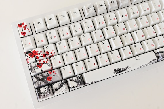 Sakura Cherry Blossom Japanese Keycap Set for Mechanical