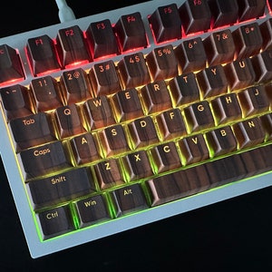 Backlit Walnut Wood Imitation Keycaps for Mechanical Keyboard | 108 keys | Cherry Profile | MX Switch Type | PBT Material