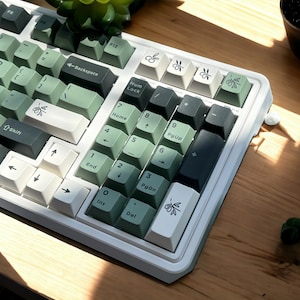 Green Olive Nature Theme Keycap Set for Mechanical Keyboard | 94/ 170 keys | Cherry Profile | MX Switch Type | PBT Material