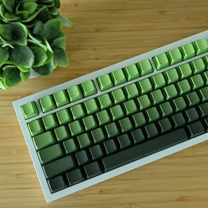 Bakgrundsbelyst Matcha Green Gradient-tangentsats: OEM-profil, PBT