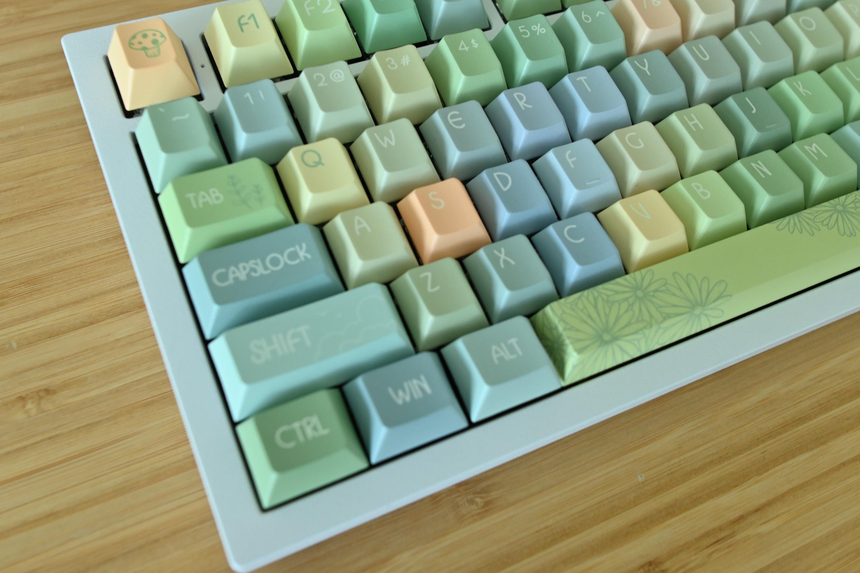 Green Garden Nature Theme Keycap Set for Mechanical Keyboard | 148 keys | Cherry Profile | MX Switch Type | PBT Material