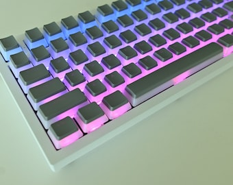 Hintergrundbeleuchtetes Translucent Grey Pudding Tastenkappen-Set: Om Profil, PBT