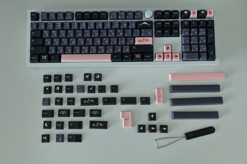 Night Sakura Japanese Theme Keycap Set - Thumbnail 3