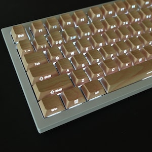 Bakgrundsbelyst björkträimitations-tangentsats: Körsbärsprofil, PBT