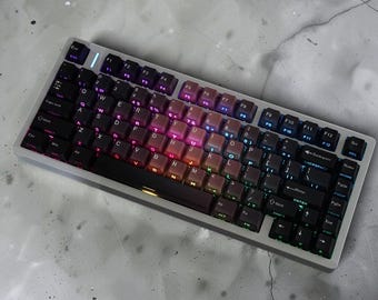 Dark Heart Emo Gradient Keycap Set: Backlit, Top Side Print, Cherry Profile, PBT