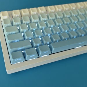 Backlit Shine Through Side Top Print Blue Gradient Keycap Set for Mechanical Keyboard | 134 keys | Cherry MX Profile | PBT Material