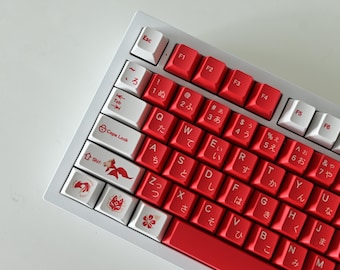 桜キーキャップセット - 127キー PBT製、チェリープロファイル、ピンク