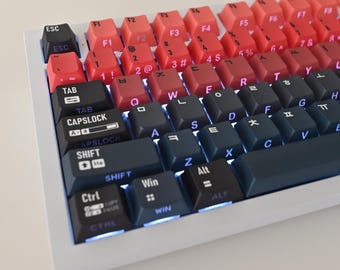Backlit Sunset Universe Gradient Keycap Set: Korean & English, Cherry Profile, PBT